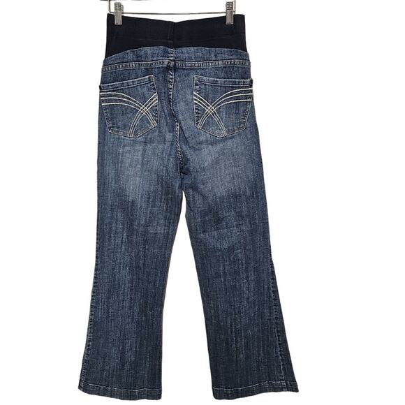 American Star Maternity Full Panel Wide Leg Jeans Sz Small  Everyday Capsule - Picture 2 of 7